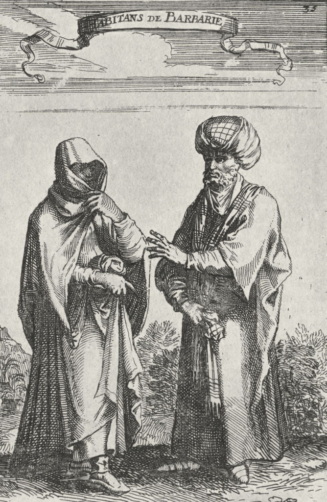 MOROCCO. Barbarie Inhabitants Mallet 1702 old antique vintage print picture